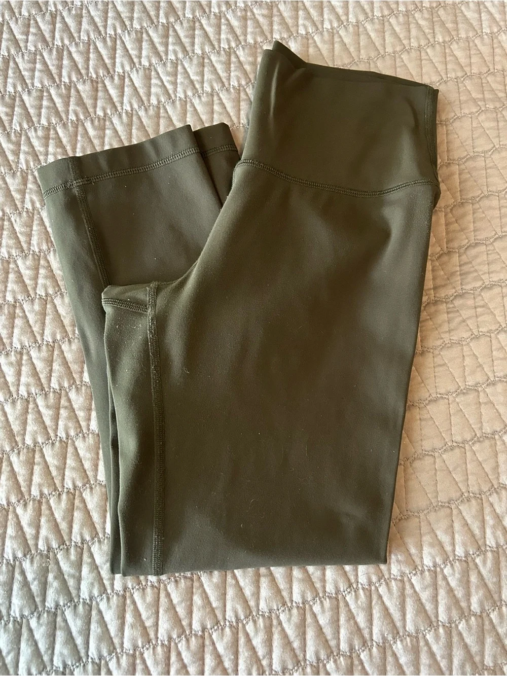 lululemon athletica Olive Green High-Rise Cropped Leggings